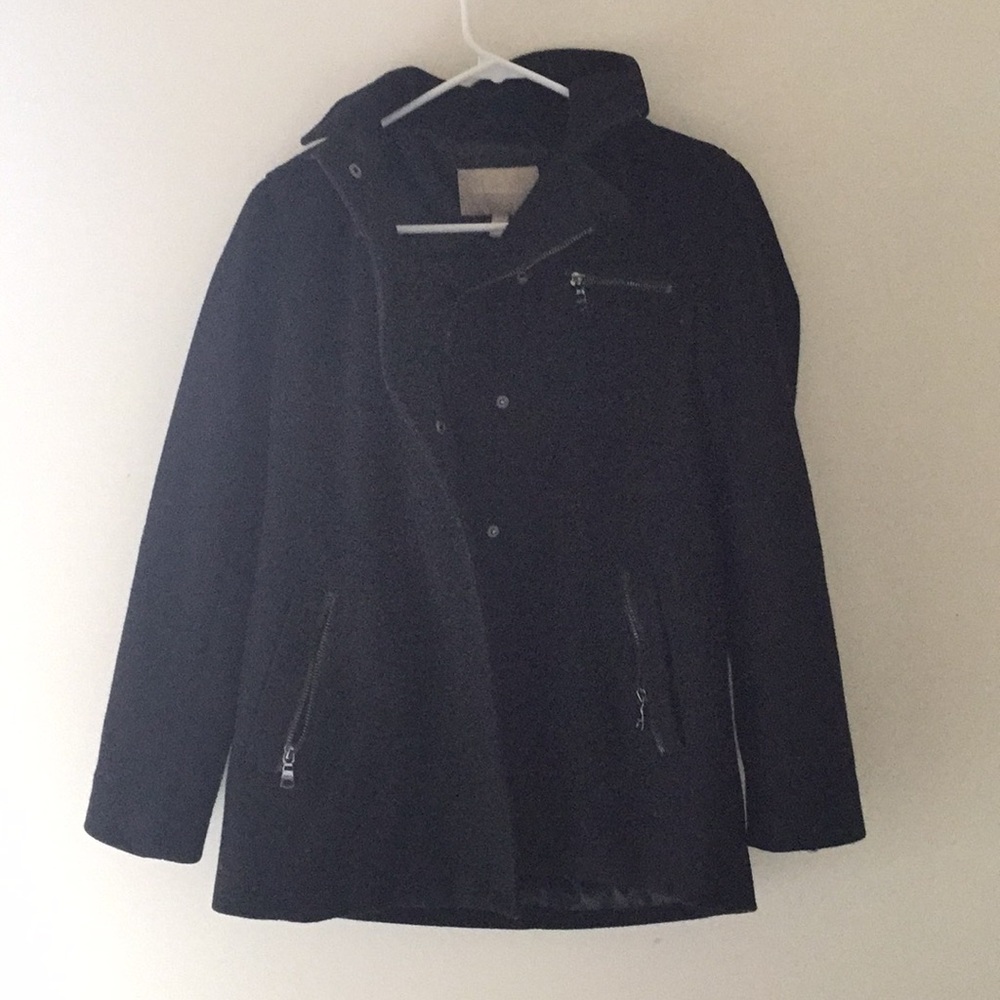 Black wool peacoat